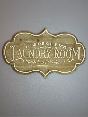 Hobby Lobby Laundry Room Sign - Brown & White